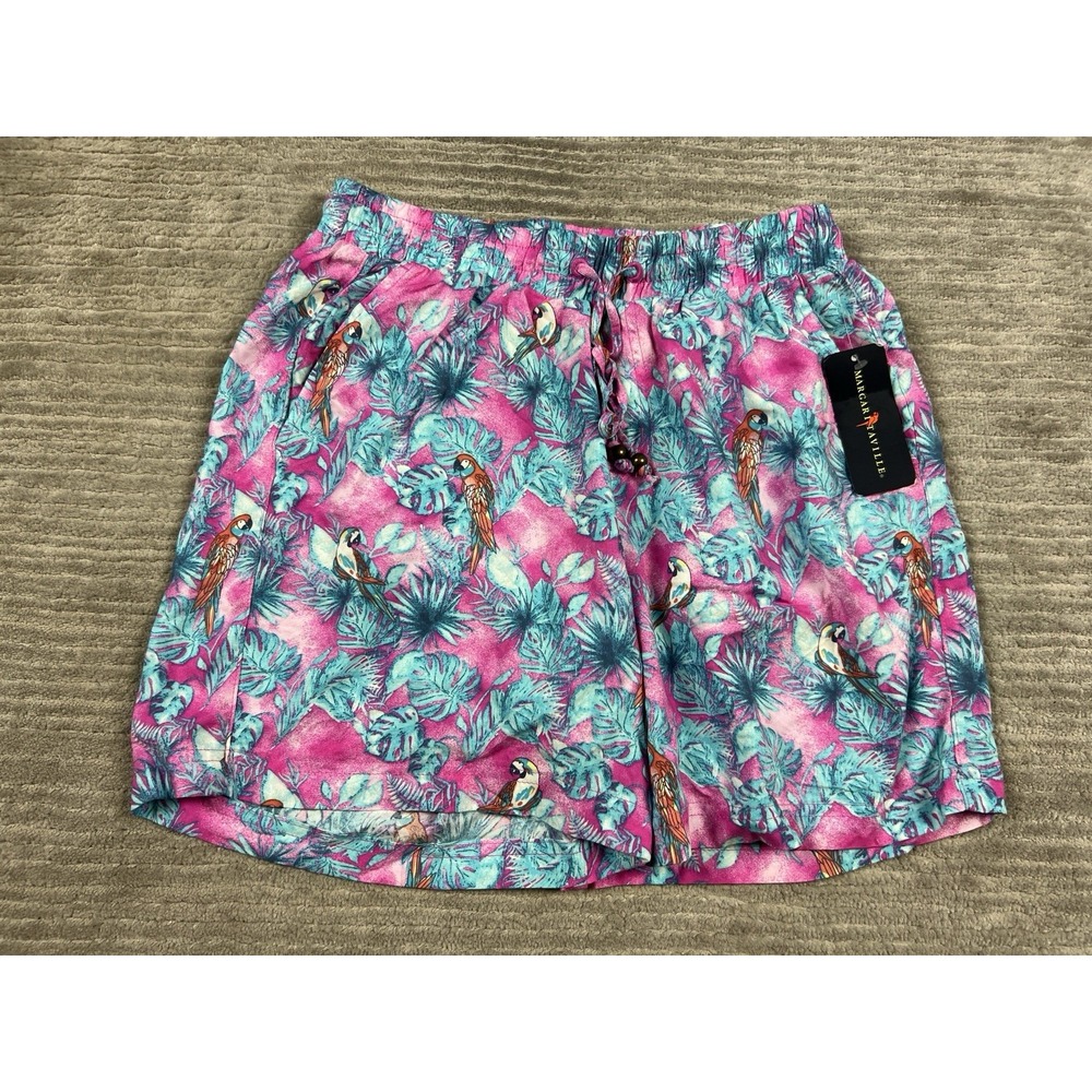 Margaritaville Shorts‎ Womens Small Multicolor Parrot Print Pull On Viscose NWT